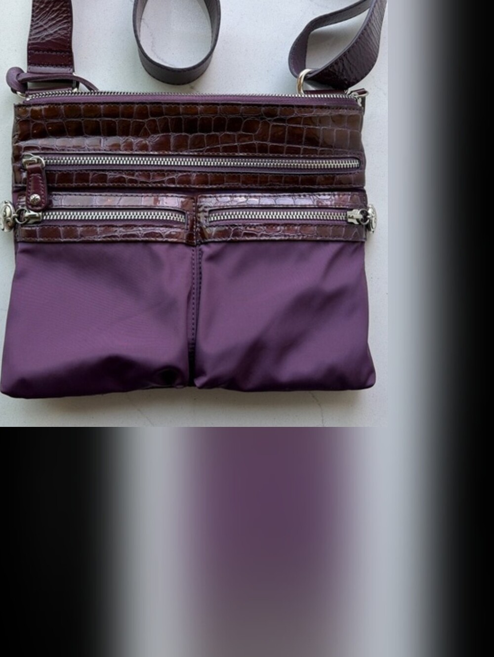 Brighton Plum Leather Crossbody Messenger Bag